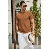 imageCOOFANDY Mens Crewneck Sweater Short Sleeve Casual Basic Tops Classic Fashion Knit Pullover TeesCaramel