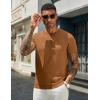 imageCOOFANDY Mens Crewneck Sweater Short Sleeve Casual Basic Tops Classic Fashion Knit Pullover TeesCaramel