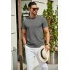 imageCOOFANDY Mens Crewneck Sweater Short Sleeve Casual Basic Tops Classic Fashion Knit Pullover TeesDark Grey