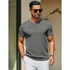 imageCOOFANDY Mens Crewneck Sweater Short Sleeve Casual Basic Tops Classic Fashion Knit Pullover TeesDark Grey