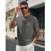 imageCOOFANDY Mens Crewneck Sweater Short Sleeve Casual Basic Tops Classic Fashion Knit Pullover TeesDark Grey