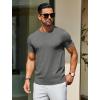 imageCOOFANDY Mens Crewneck Sweater Short Sleeve Casual Basic Tops Classic Fashion Knit Pullover TeesDark Grey