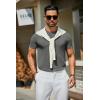 imageCOOFANDY Mens Crewneck Sweater Short Sleeve Casual Basic Tops Classic Fashion Knit Pullover TeesDark Grey