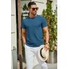 imageCOOFANDY Mens Crewneck Sweater Short Sleeve Casual Basic Tops Classic Fashion Knit Pullover TeesDemin Blue