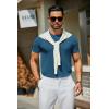 imageCOOFANDY Mens Crewneck Sweater Short Sleeve Casual Basic Tops Classic Fashion Knit Pullover TeesDemin Blue