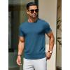 imageCOOFANDY Mens Crewneck Sweater Short Sleeve Casual Basic Tops Classic Fashion Knit Pullover TeesDemin Blue
