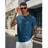 imageCOOFANDY Mens Crewneck Sweater Short Sleeve Casual Basic Tops Classic Fashion Knit Pullover TeesDemin Blue