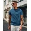 imageCOOFANDY Mens Crewneck Sweater Short Sleeve Casual Basic Tops Classic Fashion Knit Pullover TeesDemin Blue