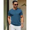imageCOOFANDY Mens Crewneck Sweater Short Sleeve Casual Basic Tops Classic Fashion Knit Pullover TeesDemin Blue
