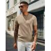 imageCOOFANDY Mens Crewneck Sweater Short Sleeve Casual Basic Tops Classic Fashion Knit Pullover TeesKhaki