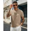 imageCOOFANDY Mens Crewneck Sweater Short Sleeve Casual Basic Tops Classic Fashion Knit Pullover TeesKhaki