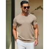 imageCOOFANDY Mens Crewneck Sweater Short Sleeve Casual Basic Tops Classic Fashion Knit Pullover TeesKhaki
