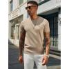 imageCOOFANDY Mens Crewneck Sweater Short Sleeve Casual Basic Tops Classic Fashion Knit Pullover TeesKhaki