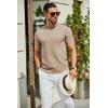 imageCOOFANDY Mens Crewneck Sweater Short Sleeve Casual Basic Tops Classic Fashion Knit Pullover TeesKhaki
