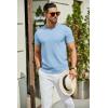 imageCOOFANDY Mens Crewneck Sweater Short Sleeve Casual Basic Tops Classic Fashion Knit Pullover TeesLight Blue