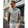 imageCOOFANDY Mens Crewneck Sweater Short Sleeve Casual Basic Tops Classic Fashion Knit Pullover TeesLight Grey