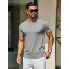 imageCOOFANDY Mens Crewneck Sweater Short Sleeve Casual Basic Tops Classic Fashion Knit Pullover TeesLight Grey