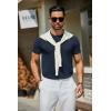 imageCOOFANDY Mens Crewneck Sweater Short Sleeve Casual Basic Tops Classic Fashion Knit Pullover TeesNavy Blue