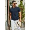 imageCOOFANDY Mens Crewneck Sweater Short Sleeve Casual Basic Tops Classic Fashion Knit Pullover TeesNavy Blue