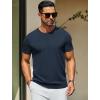 imageCOOFANDY Mens Crewneck Sweater Short Sleeve Casual Basic Tops Classic Fashion Knit Pullover TeesNavy Blue