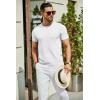 imageCOOFANDY Mens Crewneck Sweater Short Sleeve Casual Basic Tops Classic Fashion Knit Pullover TeesWhite