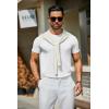imageCOOFANDY Mens Crewneck Sweater Short Sleeve Casual Basic Tops Classic Fashion Knit Pullover TeesWhite