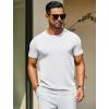 imageCOOFANDY Mens Crewneck Sweater Short Sleeve Casual Basic Tops Classic Fashion Knit Pullover TeesWhite