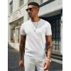imageCOOFANDY Mens Crewneck Sweater Short Sleeve Casual Basic Tops Classic Fashion Knit Pullover TeesWhite