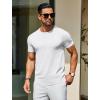 imageCOOFANDY Mens Crewneck Sweater Short Sleeve Casual Basic Tops Classic Fashion Knit Pullover TeesWhite