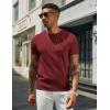 imageCOOFANDY Mens Crewneck Sweater Short Sleeve Casual Basic Tops Classic Fashion Knit Pullover TeesWine Red