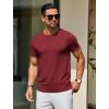 imageCOOFANDY Mens Crewneck Sweater Short Sleeve Casual Basic Tops Classic Fashion Knit Pullover TeesWine Red