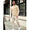 imageCOOFANDY Mens Crewneck Sweatshirts Long Sleeve Basic Pullover Shirts Twill Textured Soild Casual TopsApricot
