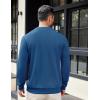 imageCOOFANDY Mens Crewneck Sweatshirts Long Sleeve Basic Pullover Shirts Twill Textured Soild Casual TopsBlue