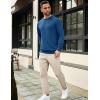imageCOOFANDY Mens Crewneck Sweatshirts Long Sleeve Basic Pullover Shirts Twill Textured Soild Casual TopsBlue