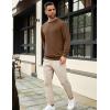 imageCOOFANDY Mens Crewneck Sweatshirts Long Sleeve Basic Pullover Shirts Twill Textured Soild Casual TopsBrown