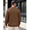 imageCOOFANDY Mens Crewneck Sweatshirts Long Sleeve Basic Pullover Shirts Twill Textured Soild Casual TopsBrown