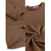 imageCOOFANDY Mens Crewneck Sweatshirts Long Sleeve Basic Pullover Shirts Twill Textured Soild Casual TopsBrown