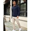imageCOOFANDY Mens Crewneck Sweatshirts Long Sleeve Basic Pullover Shirts Twill Textured Soild Casual TopsDark Navy