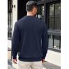 imageCOOFANDY Mens Crewneck Sweatshirts Long Sleeve Basic Pullover Shirts Twill Textured Soild Casual TopsDark Navy