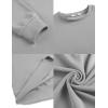 imageCOOFANDY Mens Crewneck Sweatshirts Long Sleeve Basic Pullover Shirts Twill Textured Soild Casual TopsLight Grey