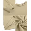 imageCOOFANDY Mens Crewneck Sweatshirts Long Sleeve Basic Pullover Shirts Twill Textured Soild Casual TopsLight Khaki