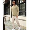 imageCOOFANDY Mens Crewneck Sweatshirts Long Sleeve Basic Pullover Shirts Twill Textured Soild Casual TopsLight Khaki
