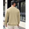 imageCOOFANDY Mens Crewneck Sweatshirts Long Sleeve Basic Pullover Shirts Twill Textured Soild Casual TopsLight Khaki