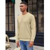 imageCOOFANDY Mens Crewneck Sweatshirts Long Sleeve Basic Pullover Shirts Twill Textured Soild Casual TopsLight Khaki