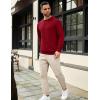 imageCOOFANDY Mens Crewneck Sweatshirts Long Sleeve Basic Pullover Shirts Twill Textured Soild Casual TopsRed