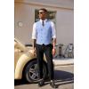 imageCOOFANDY Mens Double Breasted Suit Vest Lightweight Waistcoat Slim Fit Dress VestLight Blue