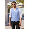 imageCOOFANDY Mens Double Breasted Suit Vest Lightweight Waistcoat Slim Fit Dress VestLight Blue