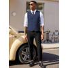 imageCOOFANDY Mens Double Breasted Suit Vest Lightweight Waistcoat Slim Fit Dress VestNavy Blue