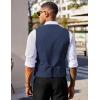 imageCOOFANDY Mens Double Breasted Suit Vest Lightweight Waistcoat Slim Fit Dress VestNavy Blue