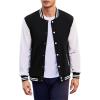 imageCOOFANDY Mens Fashion Varsity Jacket Causal Slim Fit Cotton Letterman Baseball Bomber JacketsBlack